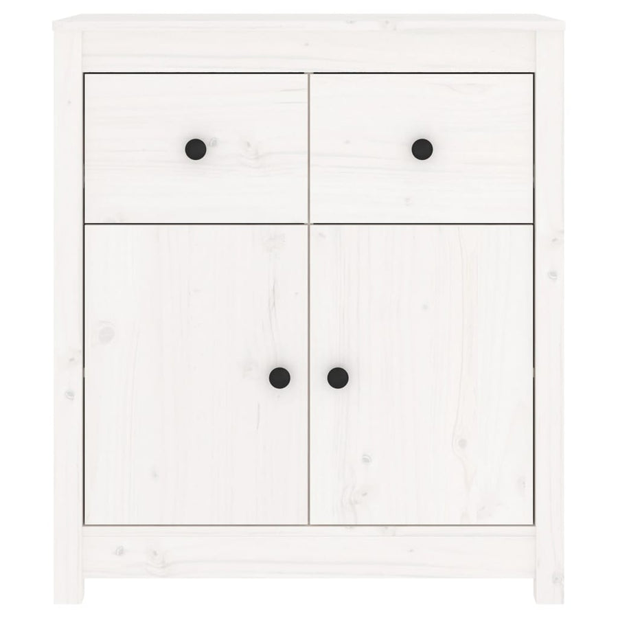 Dressoir 70X35X80 Cm Massief Grenenhout Wit