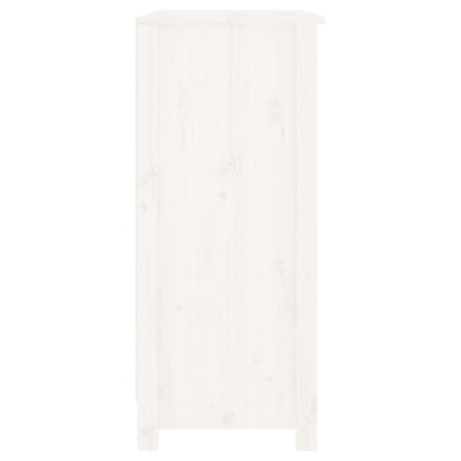 Dressoir 70X35X80 Cm Massief Grenenhout Wit