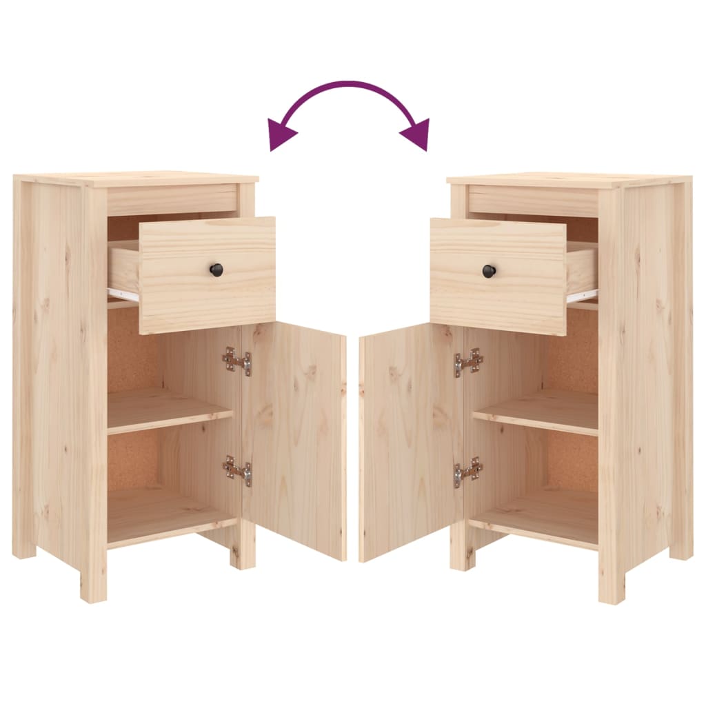 Dressoirs 2 st 40x35x80 cm massief grenenhout