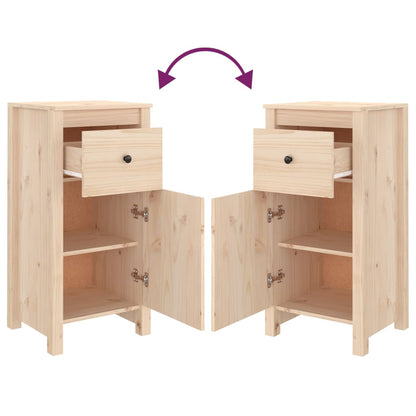 Dressoirs 2 st 40x35x80 cm massief grenenhout
