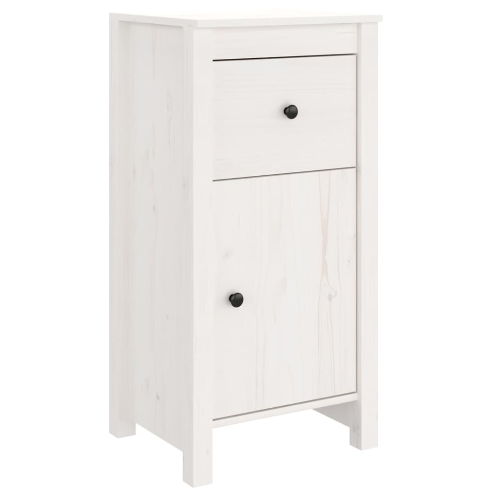 Dressoir 40X35X80 Cm Massief Grenenhout Wit