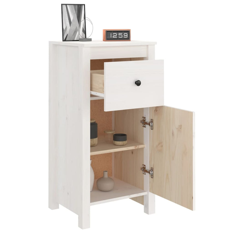 Dressoirs 2 St 40X35X80 Cm Massief Grenenhout Wit