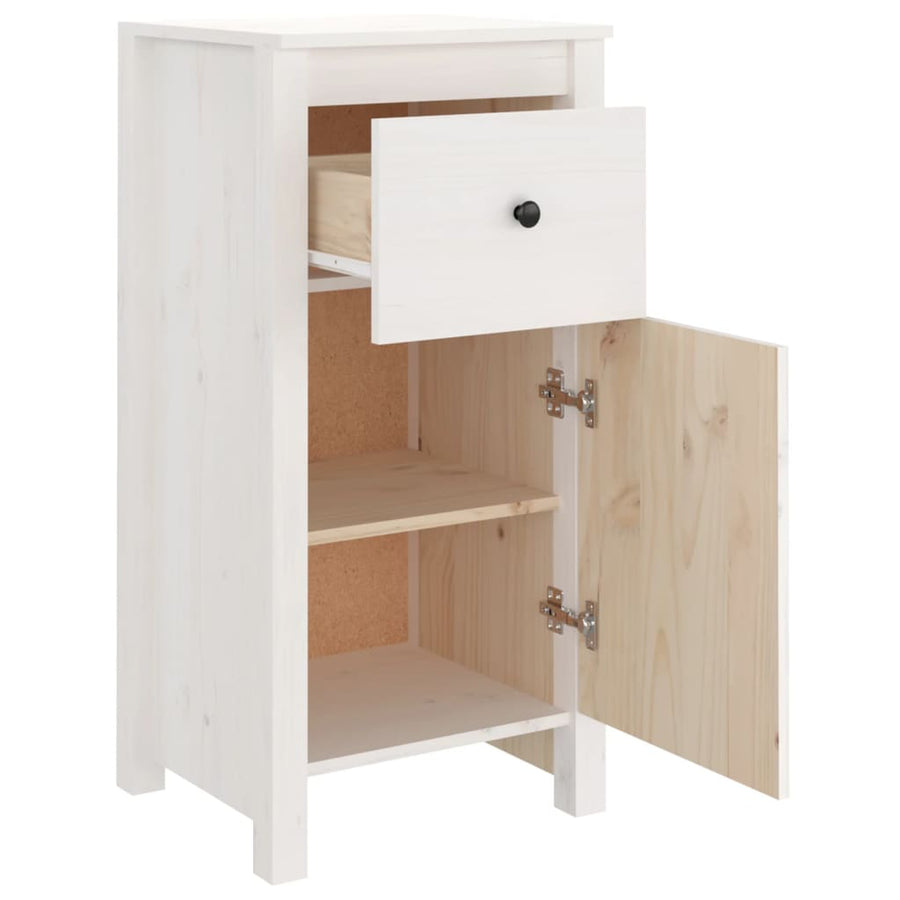 Dressoirs 2 St 40X35X80 Cm Massief Grenenhout Wit