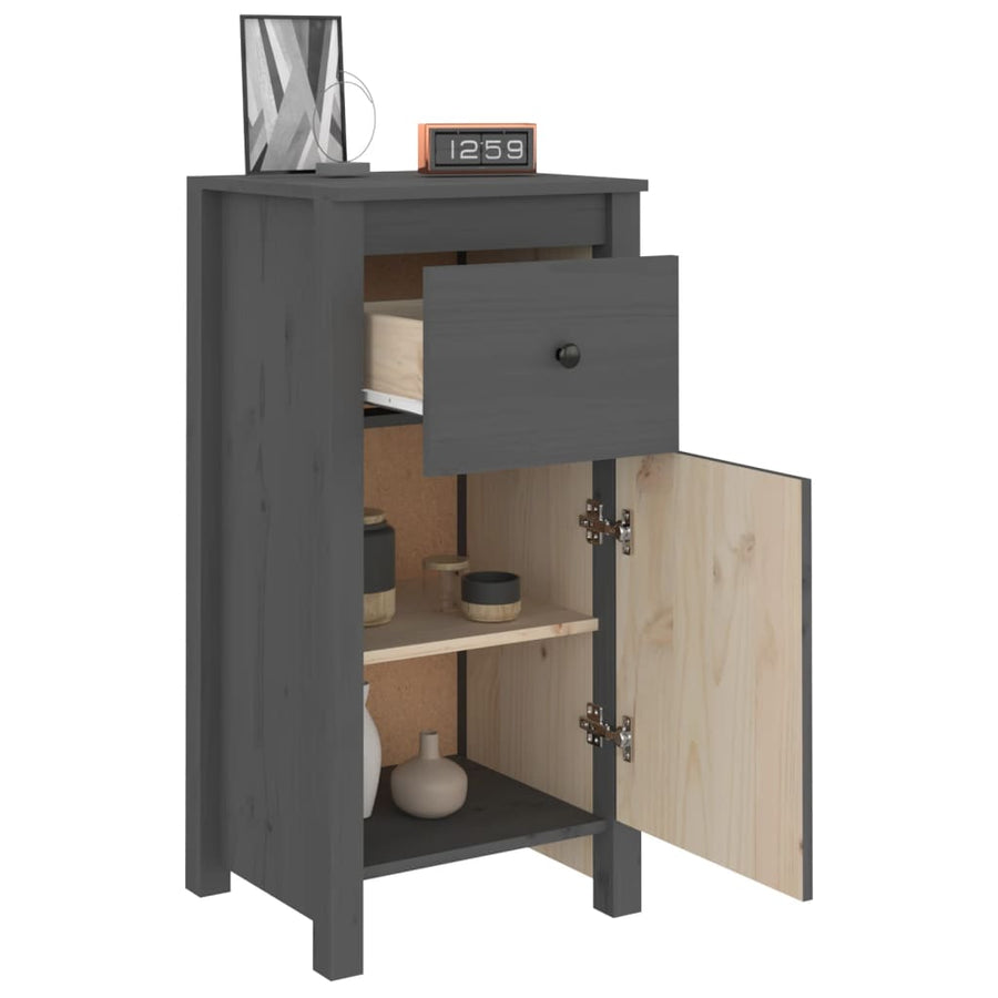 Dressoirs 2 St 40X35X80 Cm Massief Grenenhout Grijs