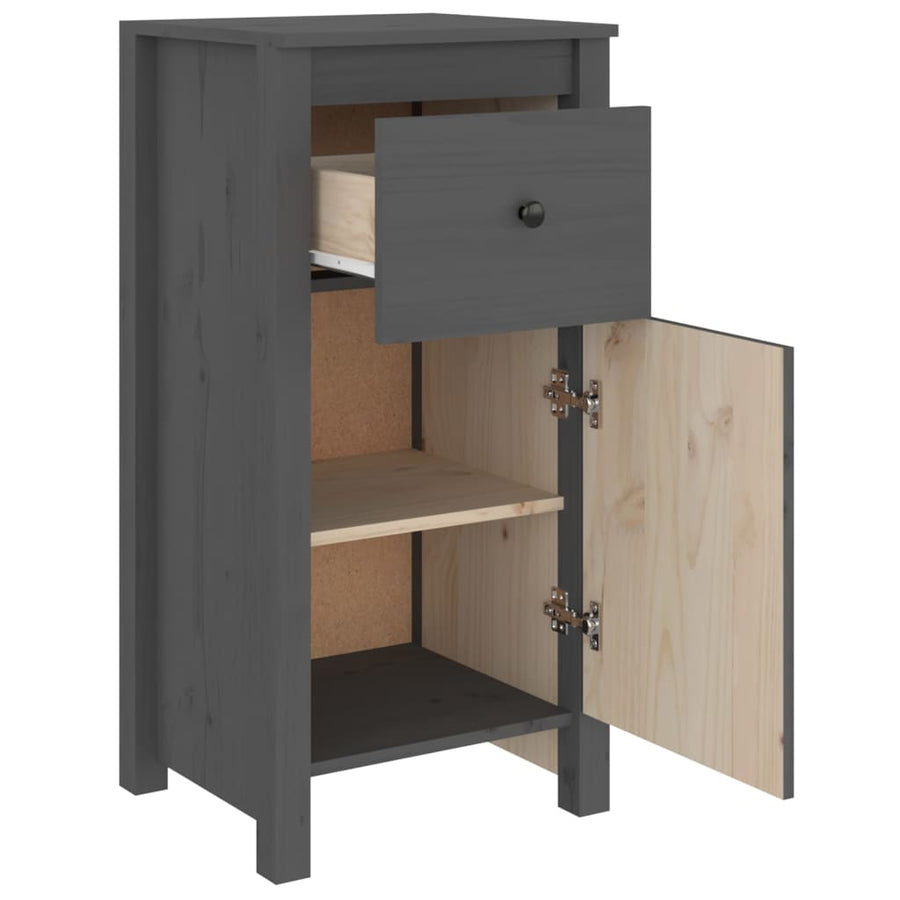Dressoirs 2 St 40X35X80 Cm Massief Grenenhout Grijs