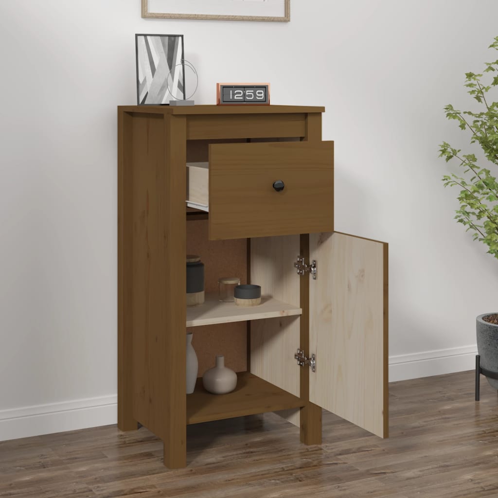 Dressoir 40X35X80 Cm Massief Grenenhout Honingbruin