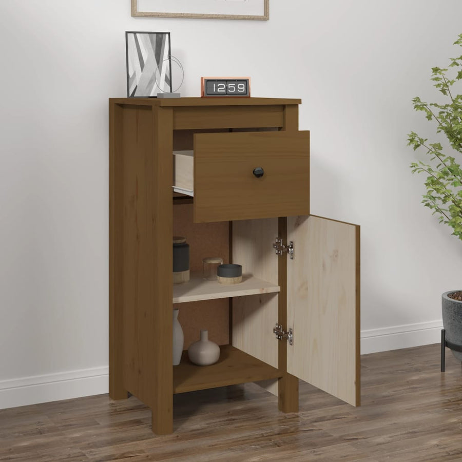 Dressoir 40X35X80 Cm Massief Grenenhout Honingbruin