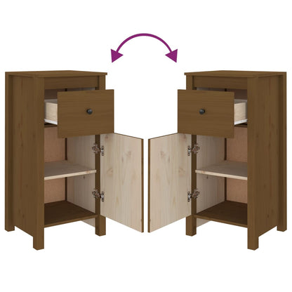 Dressoir 40X35X80 Cm Massief Grenenhout Honingbruin
