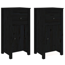 Dressoirs 2 St 40X35X80 Cm Massief Grenenhout Zwart