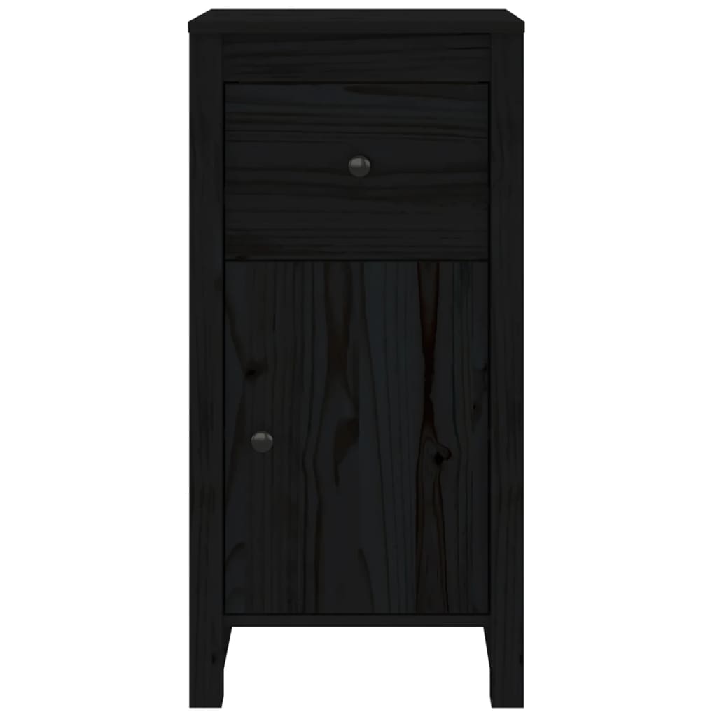 Dressoirs 2 St 40X35X80 Cm Massief Grenenhout Zwart