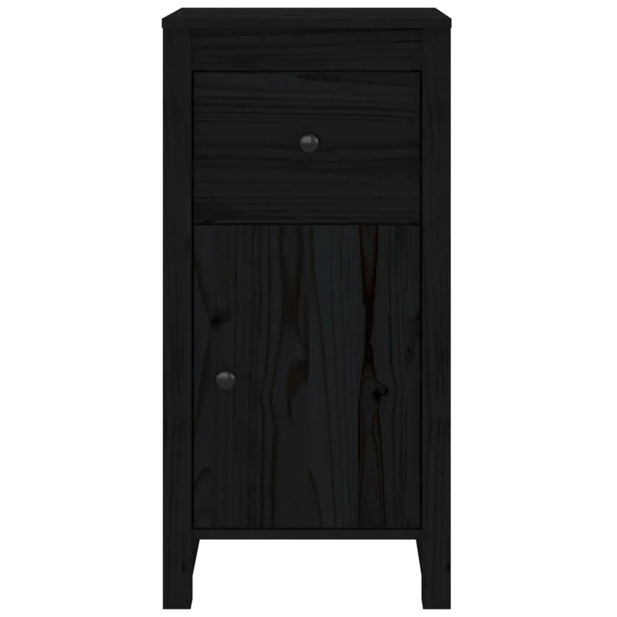 Dressoirs 2 St 40X35X80 Cm Massief Grenenhout Zwart