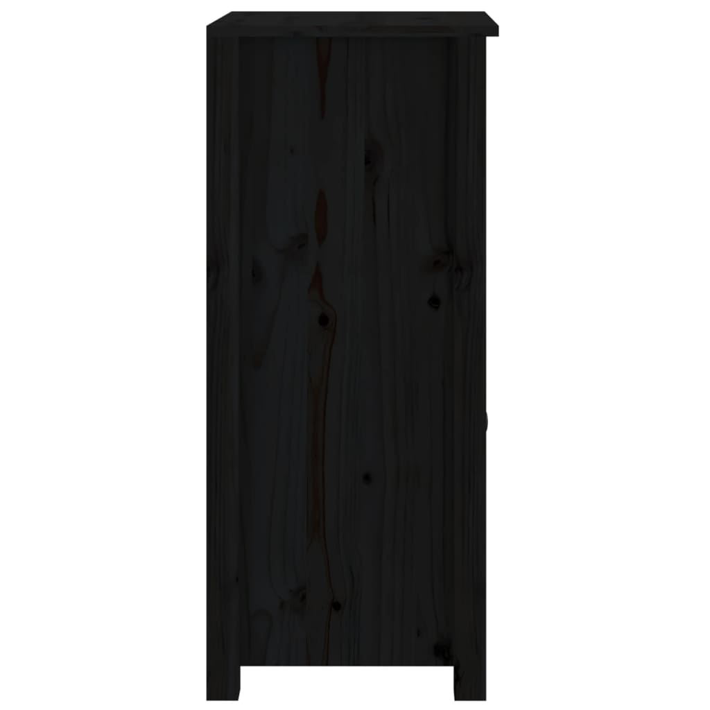 Dressoirs 2 St 40X35X80 Cm Massief Grenenhout Zwart