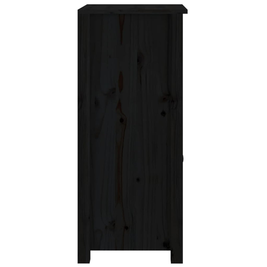 Dressoirs 2 St 40X35X80 Cm Massief Grenenhout Zwart