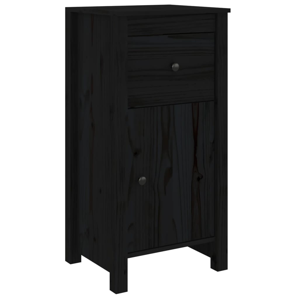 Dressoirs 2 St 40X35X80 Cm Massief Grenenhout Zwart