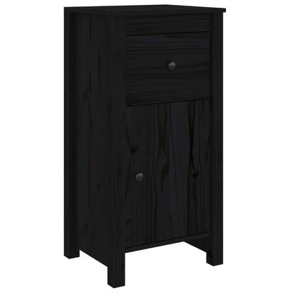 Dressoirs 2 St 40X35X80 Cm Massief Grenenhout Zwart