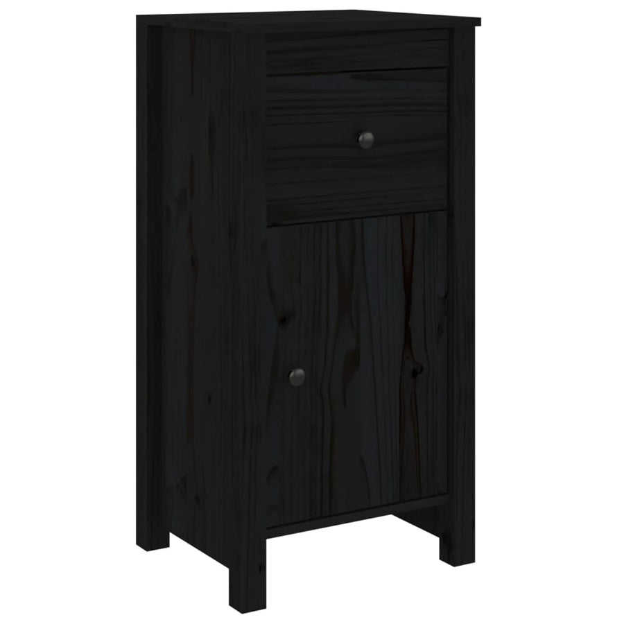 Dressoirs 2 St 40X35X80 Cm Massief Grenenhout Zwart