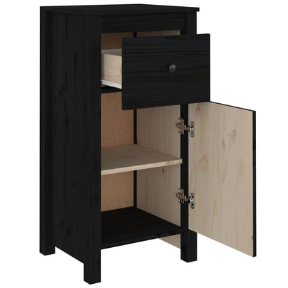 Dressoirs 2 St 40X35X80 Cm Massief Grenenhout Zwart