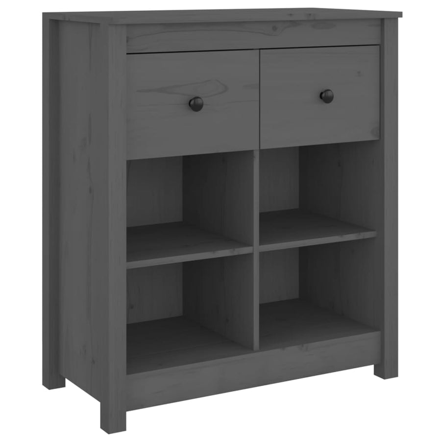 Dressoir 70X35X80 Cm Massief Grenenhout Grijs