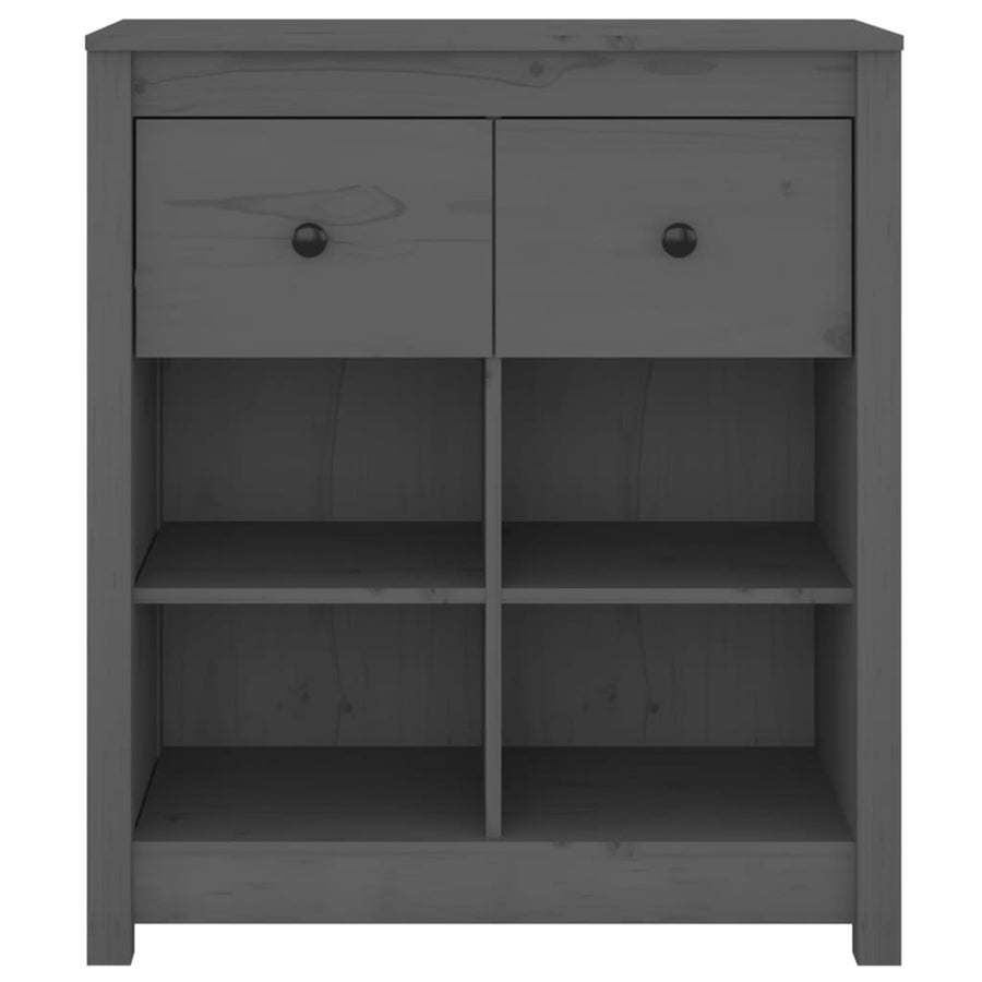 Dressoir 70X35X80 Cm Massief Grenenhout Grijs