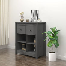 Dressoir 70X35X80 Cm Massief Grenenhout Grijs