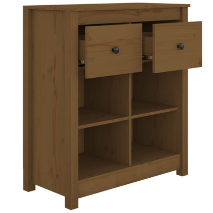 Dressoir 70X35X80 Cm Massief Grenenhout Honingbruin
