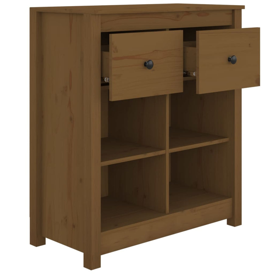 Dressoir 70X35X80 Cm Massief Grenenhout Honingbruin