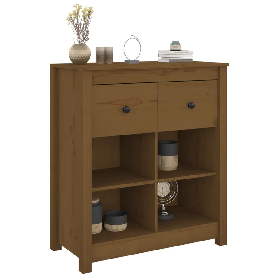 Dressoir 70X35X80 Cm Massief Grenenhout Honingbruin