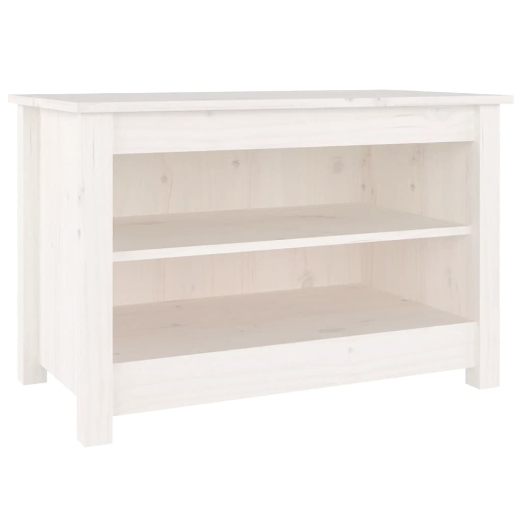 Schoenenbank 70x38x45,5 cm massief grenenhout wit 70 x 38 x 45.5 cm Wit