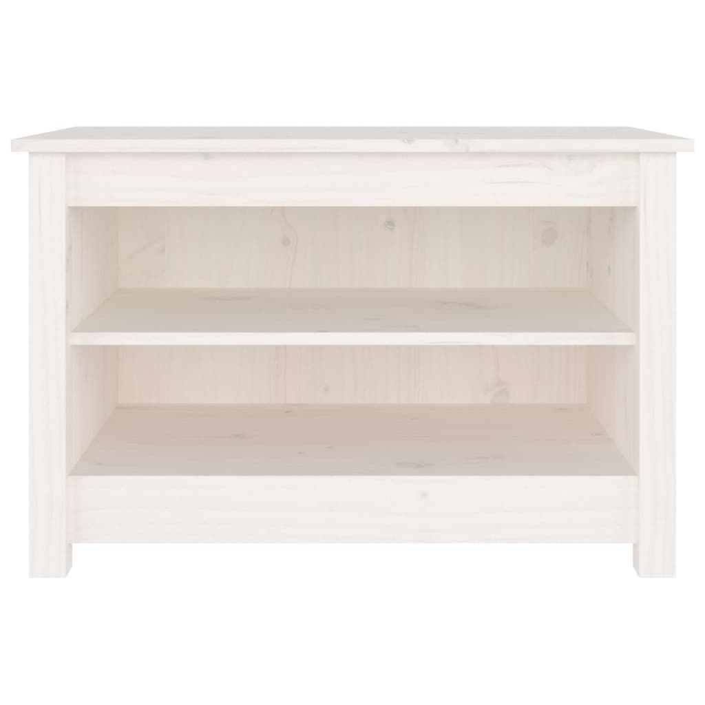 Schoenenbank 70x38x45,5 cm massief grenenhout wit 70 x 38 x 45.5 cm Wit