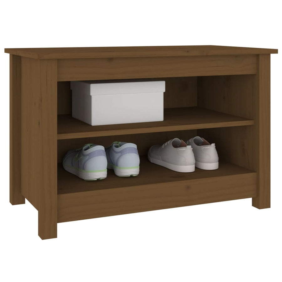 Schoenenkast 70x38x45,5 cm massief grenenhout honingbruin 70 x 38 x 45.5 cm Honingbruin