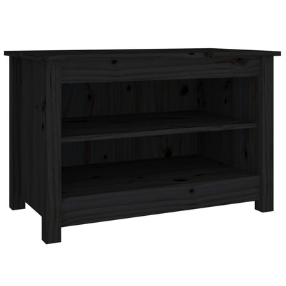 Schoenenbank 70x38x45,5 cm massief grenenhout zwart 70 x 38 x 45.5 cm Zwart