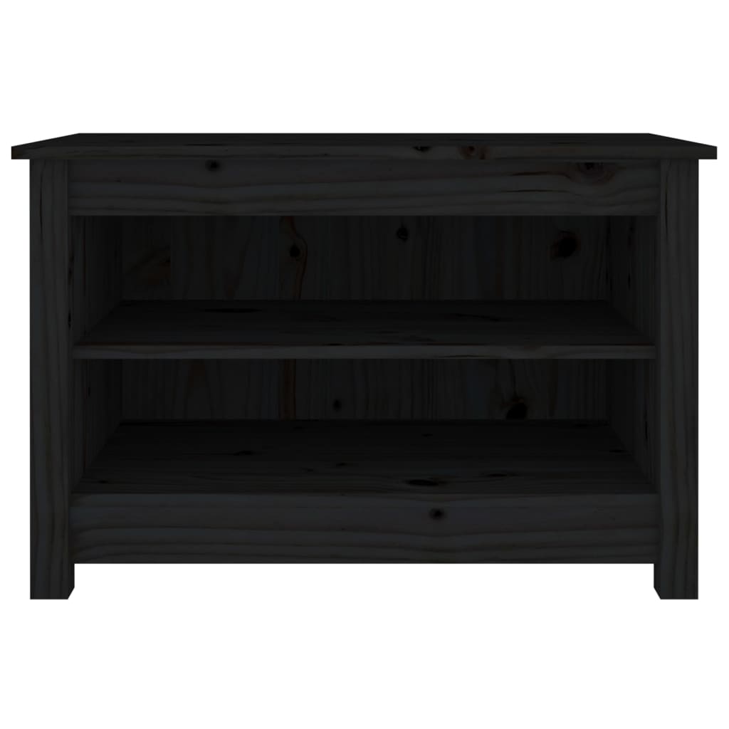 Schoenenbank 70x38x45,5 cm massief grenenhout zwart 70 x 38 x 45.5 cm Zwart