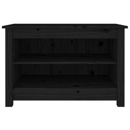 Schoenenbank 70x38x45,5 cm massief grenenhout zwart 70 x 38 x 45.5 cm Zwart
