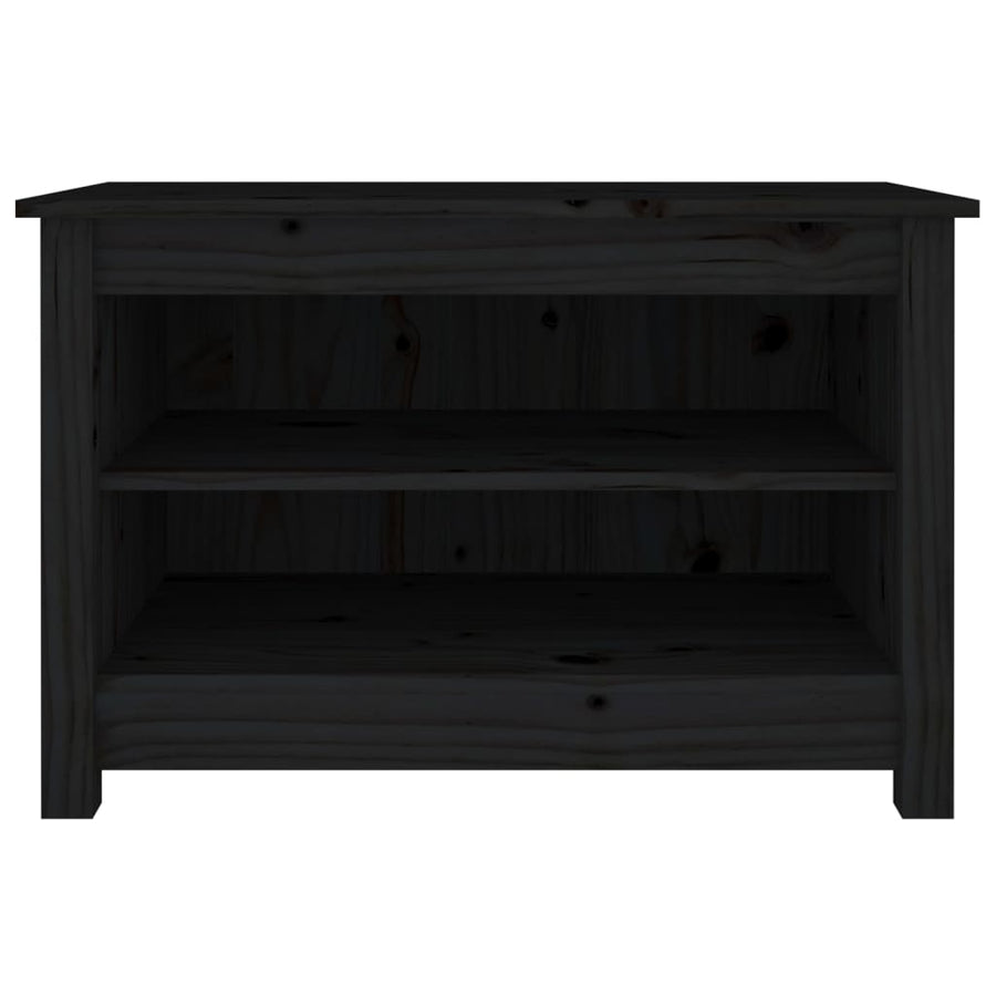 Schoenenbank 70x38x45,5 cm massief grenenhout zwart 70 x 38 x 45.5 cm Zwart