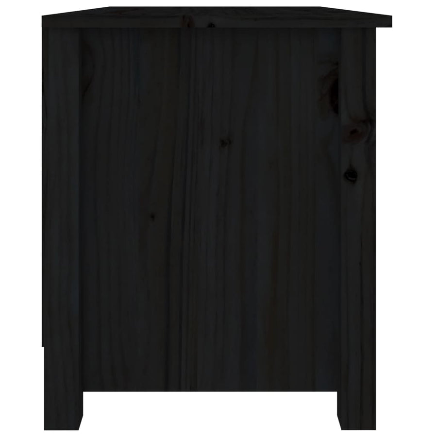 Schoenenbank 70x38x45,5 cm massief grenenhout zwart 70 x 38 x 45.5 cm Zwart