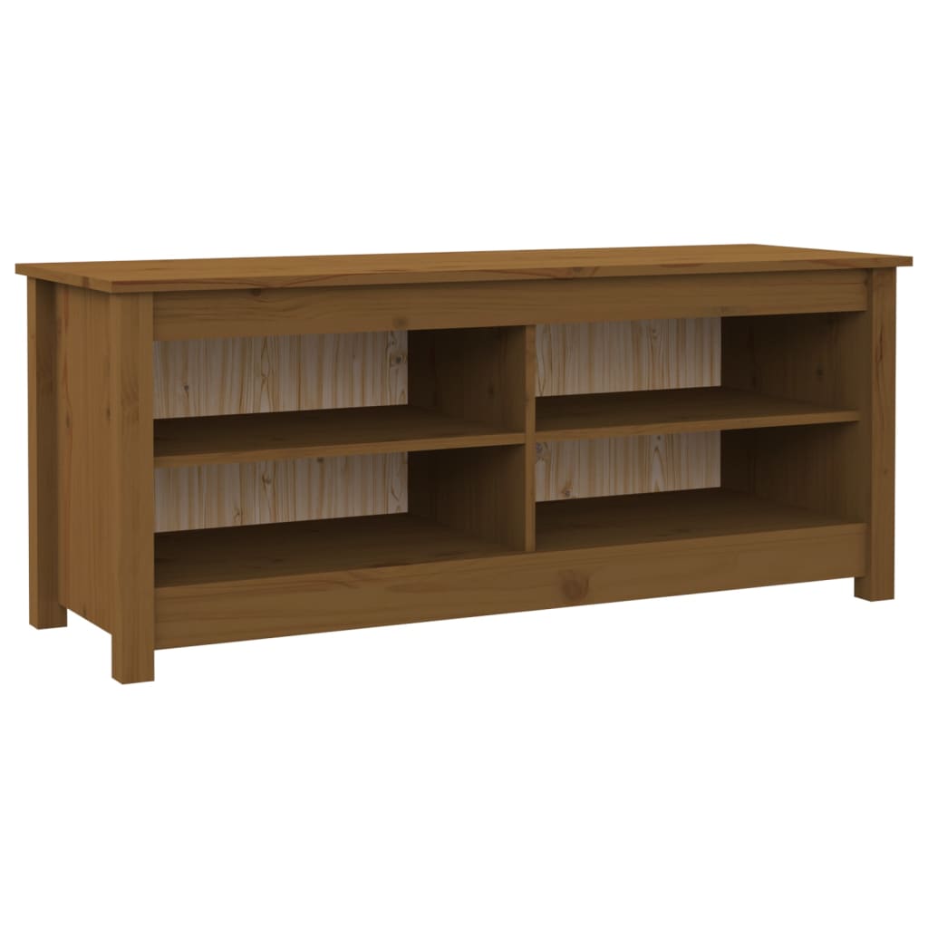 Schoenenbank 110x38x45,5 cm massief grenenhout honingbruin 110 x 38 x 45.5 cm Honingbruin