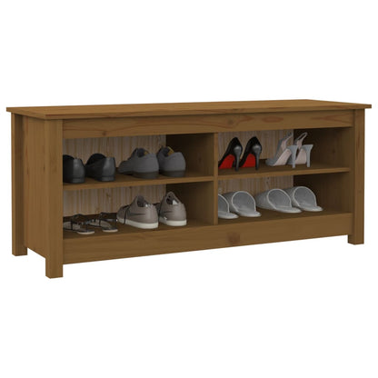 Schoenenbank 110x38x45,5 cm massief grenenhout honingbruin 110 x 38 x 45.5 cm Honingbruin