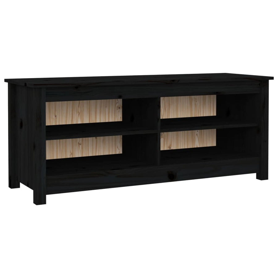 Schoenenbank 110x38x45,5 cm massief grenenhout zwart 110 x 38 x 45.5 cm Zwart