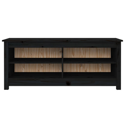 Schoenenbank 110x38x45,5 cm massief grenenhout zwart 110 x 38 x 45.5 cm Zwart