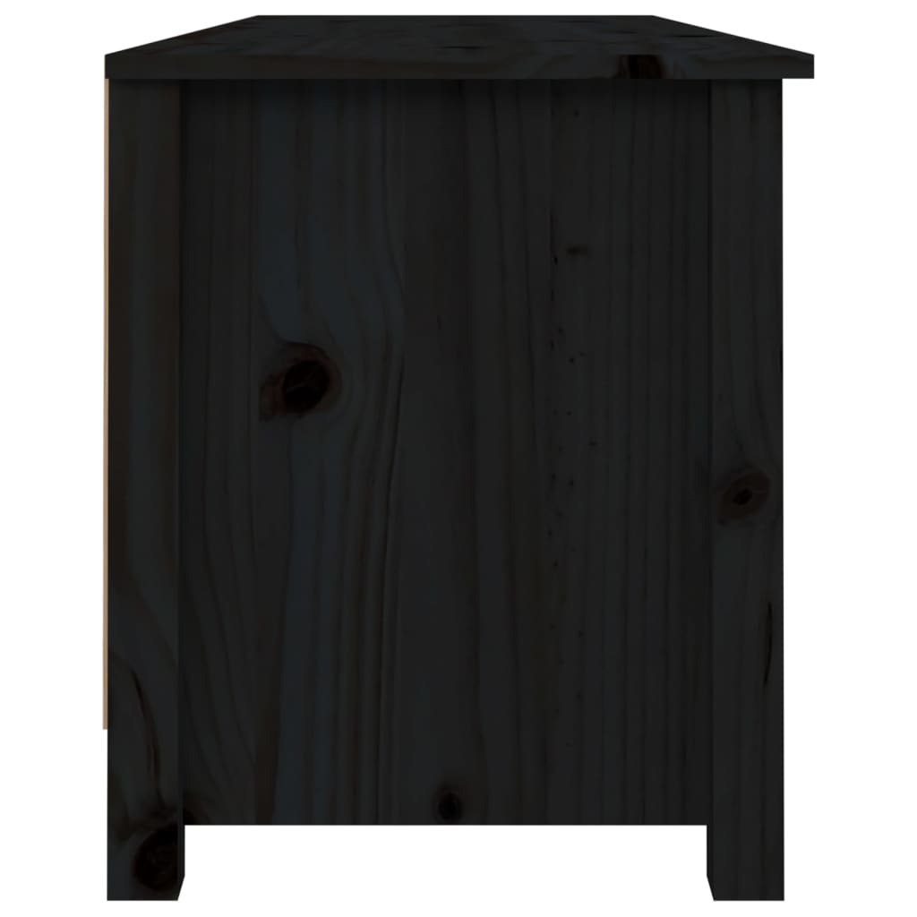 Schoenenbank 110x38x45,5 cm massief grenenhout zwart 110 x 38 x 45.5 cm Zwart