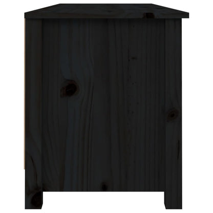 Schoenenbank 110x38x45,5 cm massief grenenhout zwart 110 x 38 x 45.5 cm Zwart