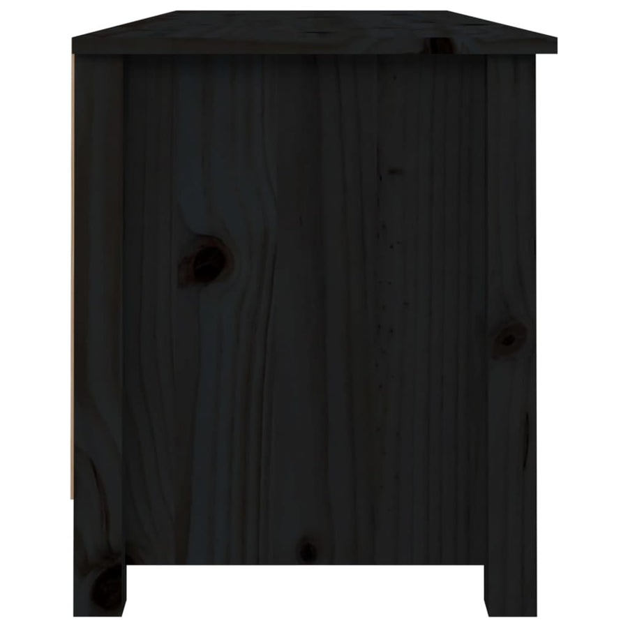 Schoenenbank 110x38x45,5 cm massief grenenhout zwart 110 x 38 x 45.5 cm Zwart