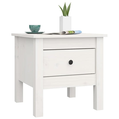 Bijzettafel Massief Grenenhout 1 40 x 40 x 39 cm Wit