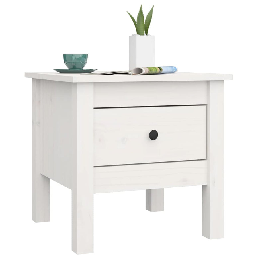 Bijzettafel Massief Grenenhout 1 40 x 40 x 39 cm Wit