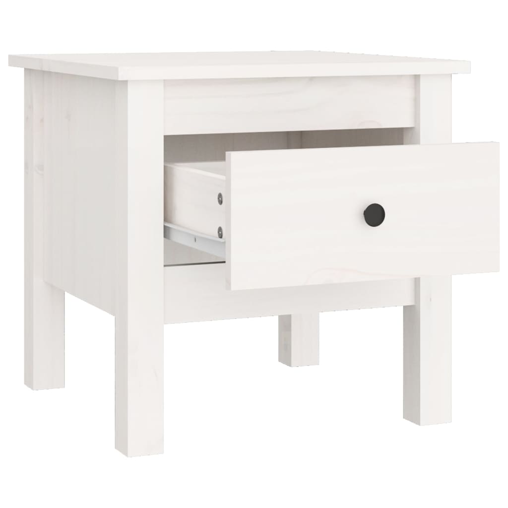 Bijzettafel Massief Grenenhout 1 40 x 40 x 39 cm Wit