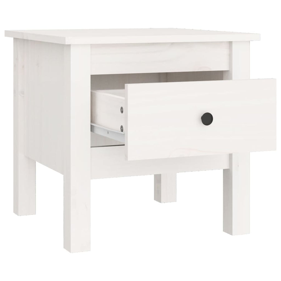 Bijzettafel Massief Grenenhout 1 40 x 40 x 39 cm Wit