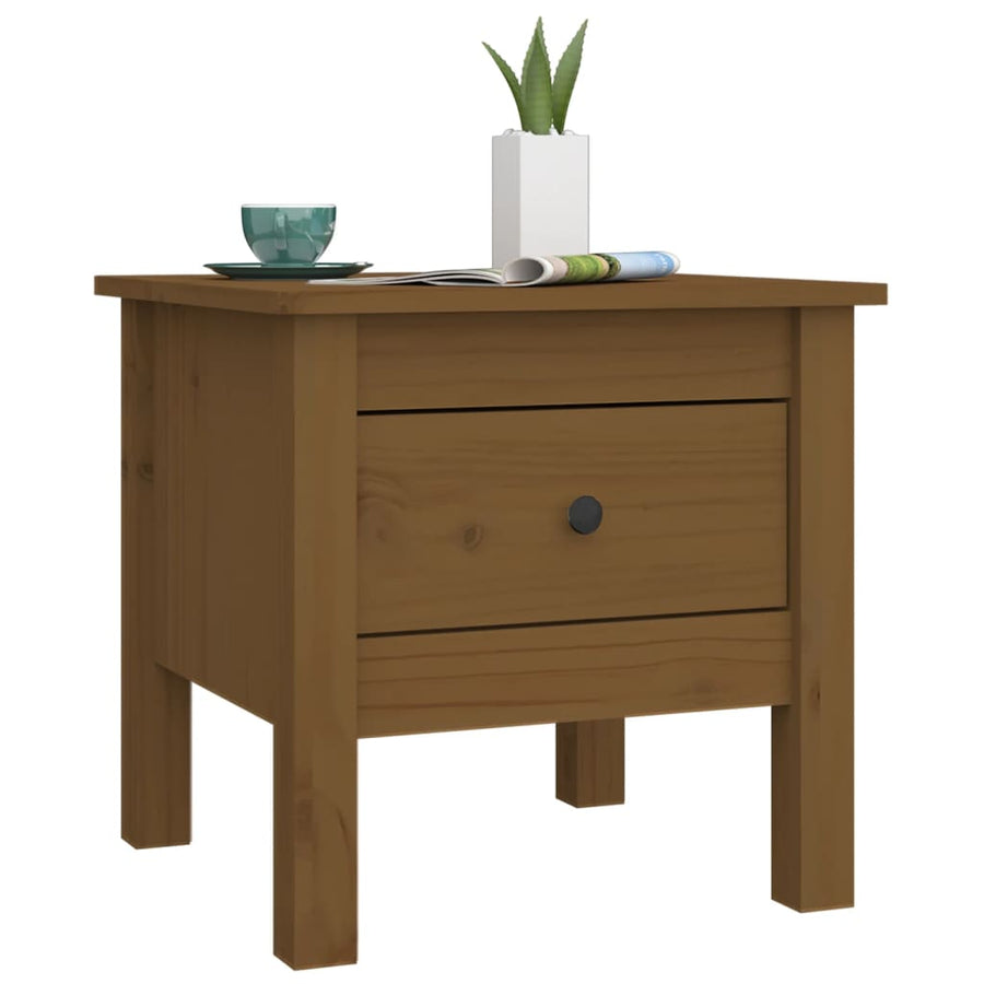 Bijzettafels Massief Grenenhout 2 40 x 40 x 39 cm Honingbruin
