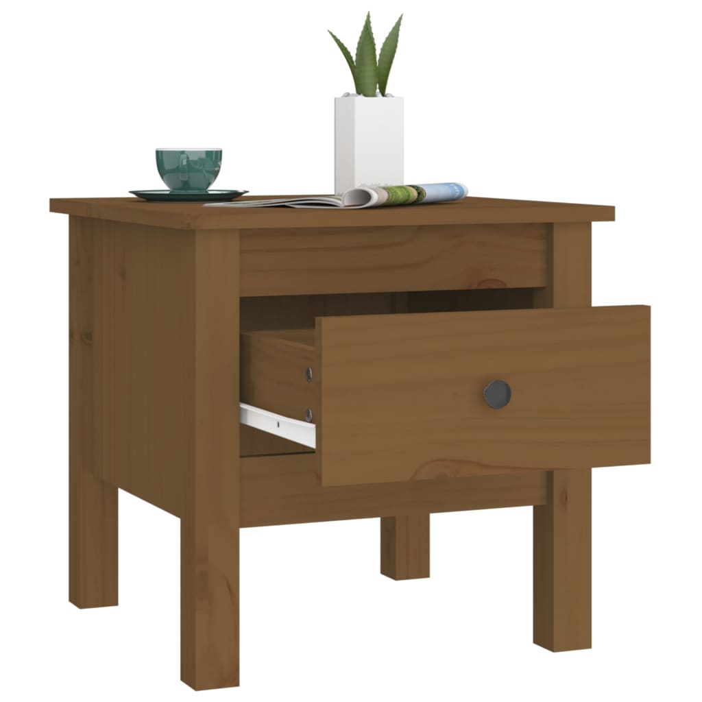 Bijzettafels Massief Grenenhout 2 40 x 40 x 39 cm Honingbruin