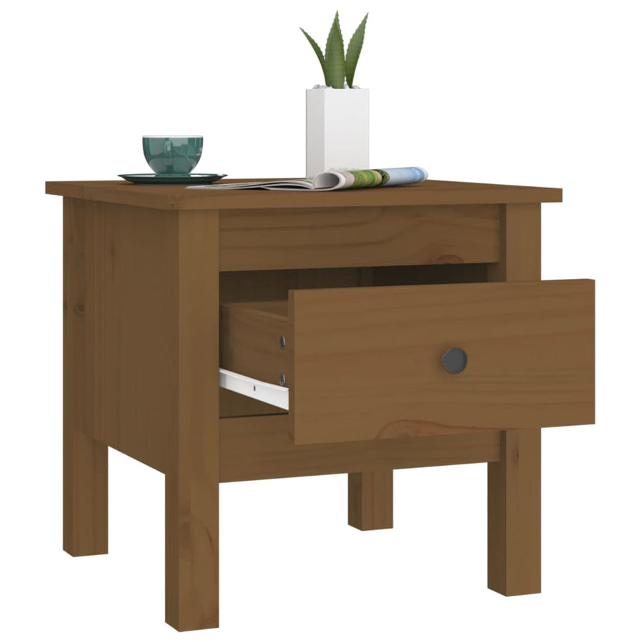 Bijzettafels Massief Grenenhout 2 40 x 40 x 39 cm Honingbruin