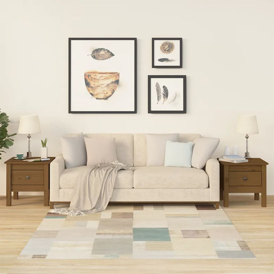 Bijzettafels Massief Grenenhout 2 40 x 40 x 39 cm Honingbruin